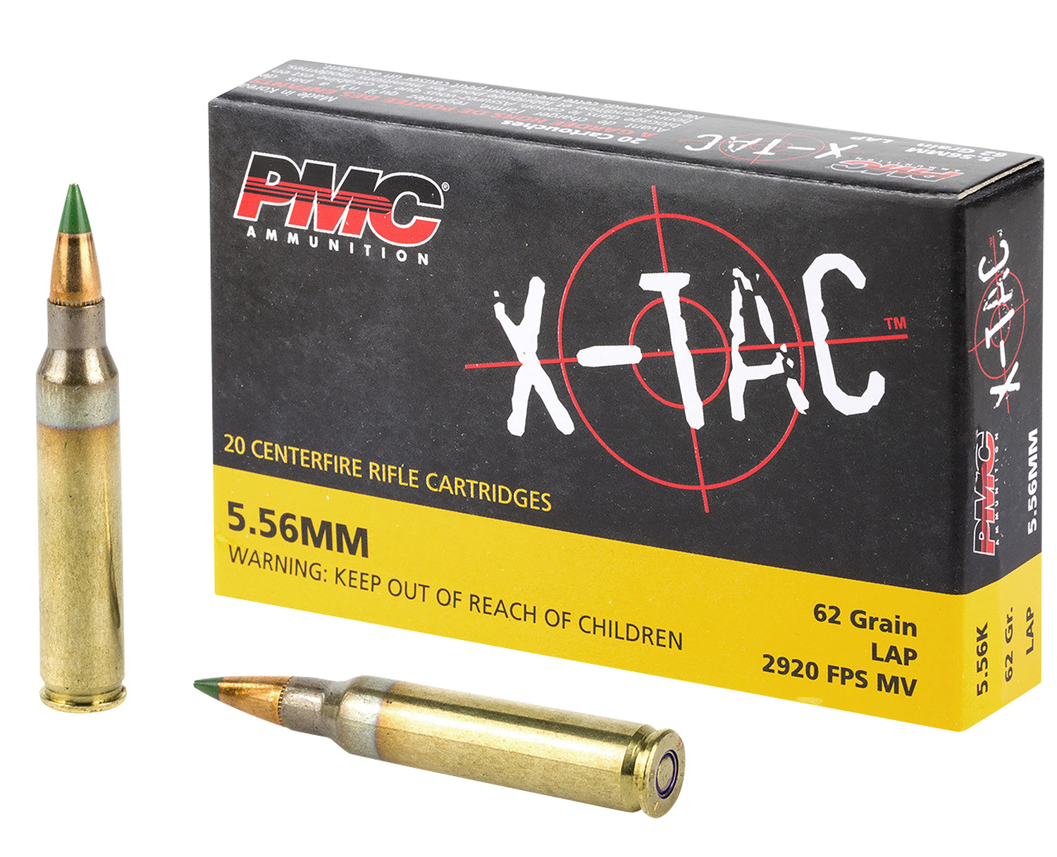 PMC X-Tac 5.56 62gr GT-LAP Ammunition 20 Rounds