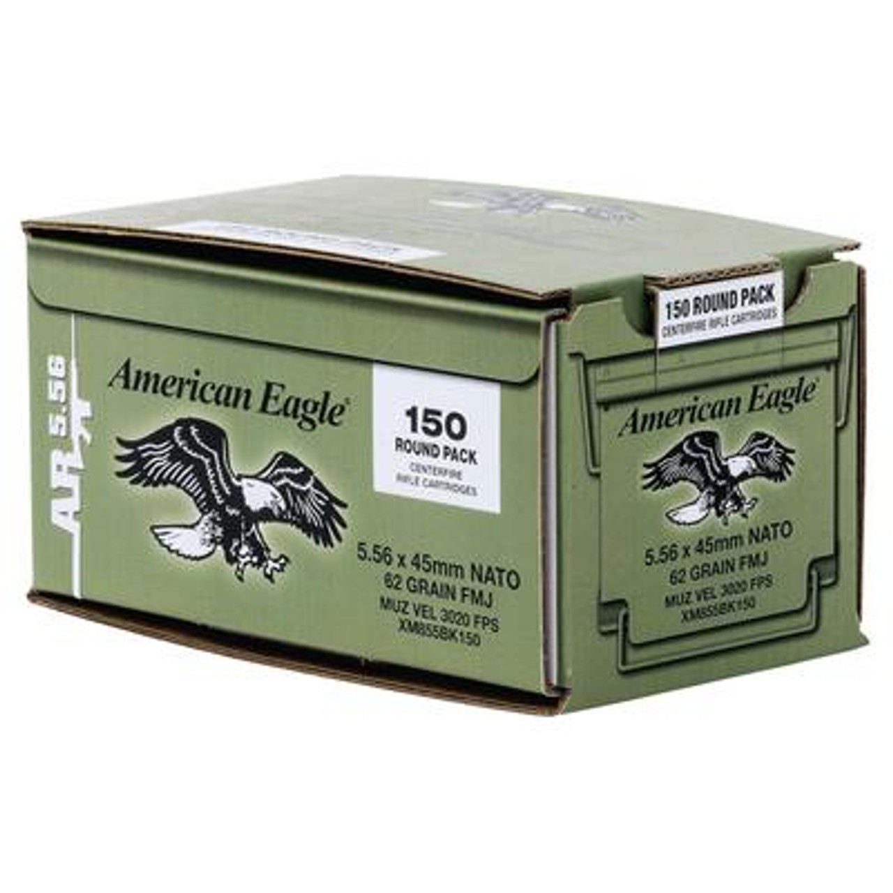 Federal American Eagle 5.56 55gr Green Tip Ammunition 150 Rounds