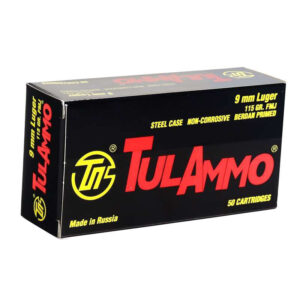 TulAmmo 9mm 115gr Steel Cased Ammunition 50 Rounds